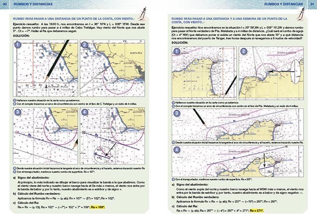 Libro de Ejercicios de carta del Patrón de Yate páginas 30-31