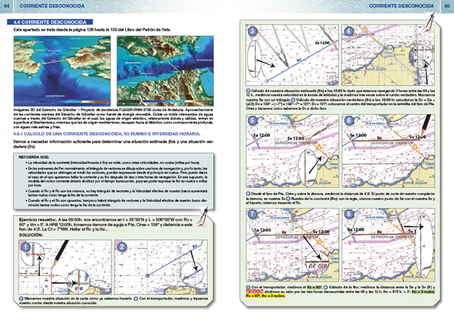 Libro de Ejercicios de carta del Patrón de Yate páginas 64-65